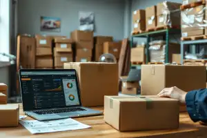 Kartonverpackungen und Pakete symbolisieren den Vergleich zwischen Private Label und Arbitrage beim Amazon-Verkauf